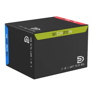 DB Fitness 3 in 1 soft plyo box with 51 cm, 61 cm and 76 cm jump height options on a white background
