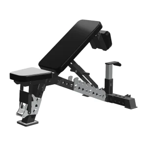 DB Fitness DB-1004 adjustable weight bench in incline position with padded seat, backrest and heavy-duty steel frame.