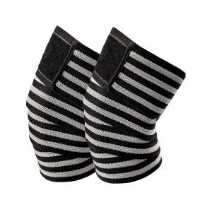 DB Fitness black and white knee wraps pair for squats weightlifting and strength training