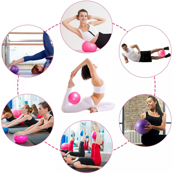 20cm Pilates Ball (Grey / Purple / Pink) - Image 6