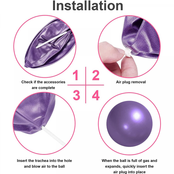 20cm Pilates Ball (Grey / Purple / Pink) - Image 5
