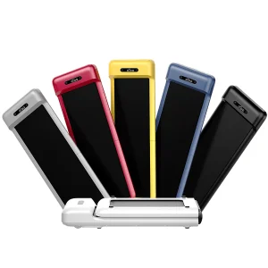 DB Fitness walking pad colour options in white, red, yellow, blue and black on white background
