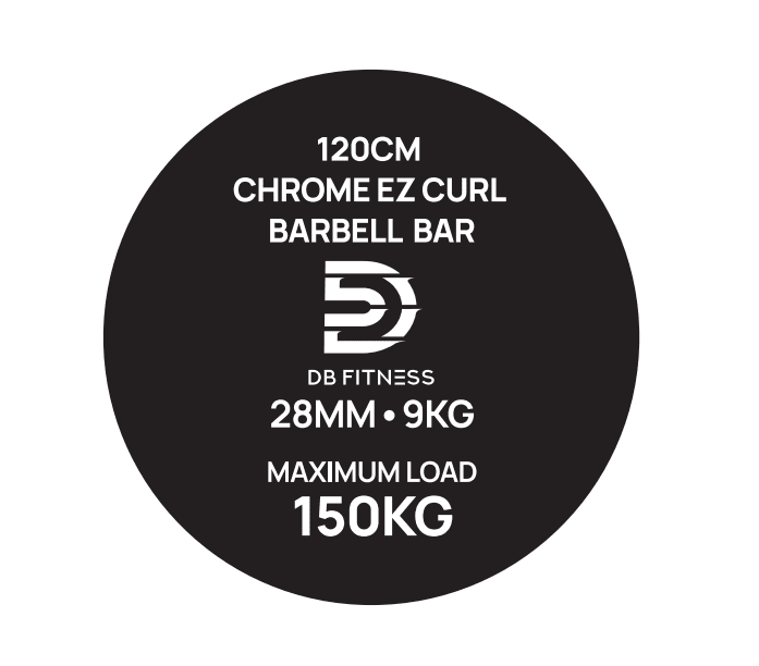 DB Fitness 120cm Chrome EZ Curl Barbell - Image 2
