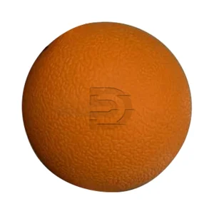 Orange DB Fitness 65mm lacrosse massage ball with a textured surface and DB logo on a white background